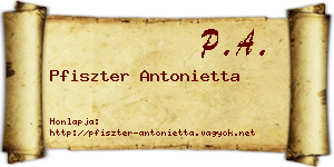 Pfiszter Antonietta névjegykártya